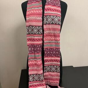 Pink Patterned Cozy Sequined Scarf